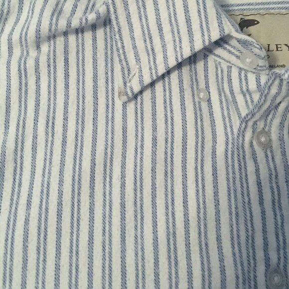 'Lee Valley Ireland' Flannel Pinstripe Button Down Top - Picture 7 of 7